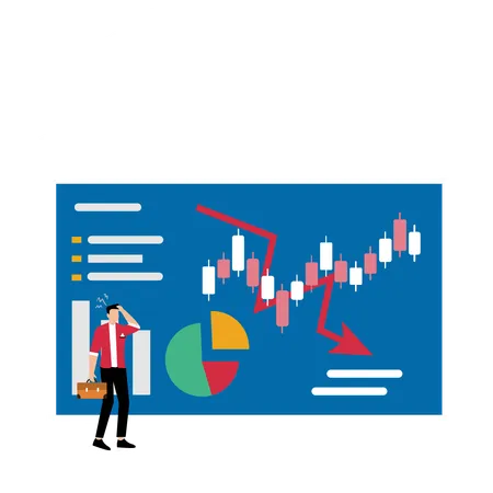 Businessman Facing Investment Loss  Illustration