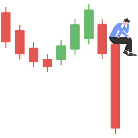 Businessman facing investment problem  Illustration
