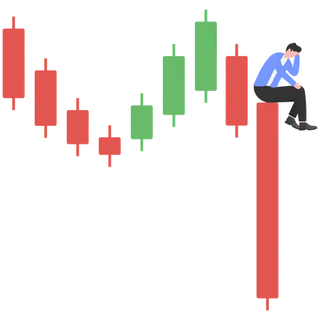 Businessman facing investment problem  Illustration