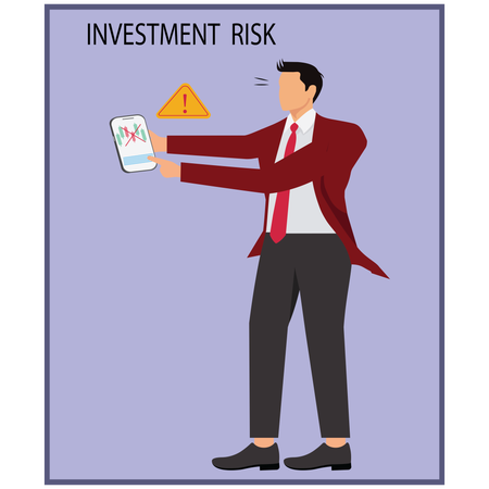 Businessman Facing Investment Risk and Uncertainty  Illustration