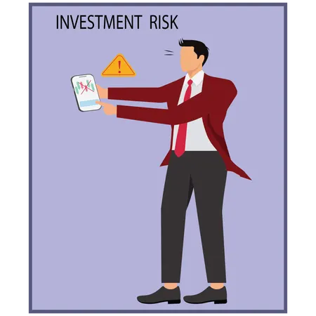 Businessman Facing Investment Risk and Uncertainty  Illustration