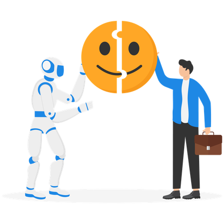 Businessman facing job satisfaction  Illustration