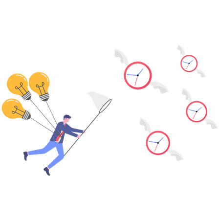 Businessman facing lack of timing  Illustration