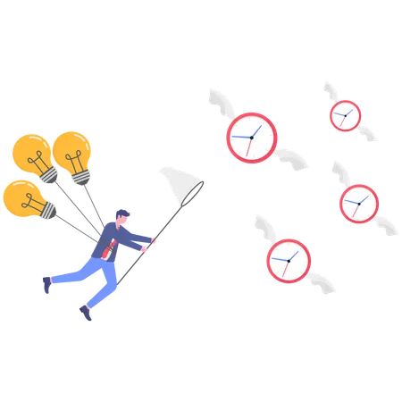 Businessman facing lack of timing  Illustration