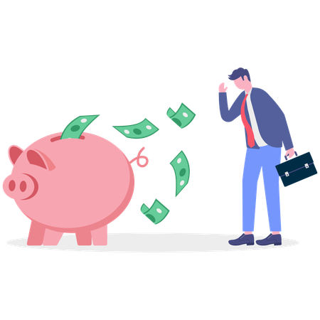 Businessman facing loss  Illustration