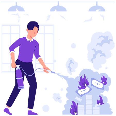 Businessman facing loss in market  Illustration