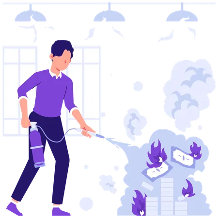 Businessman facing loss in market  Illustration