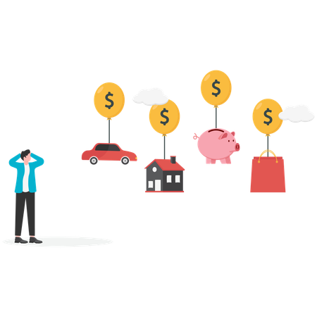 Businessman facing market crisis  Illustration