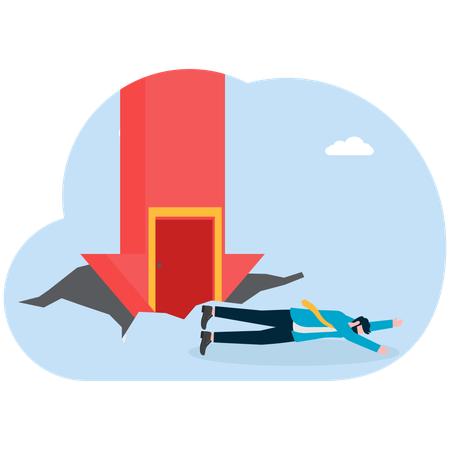 Businessman facing market loss  Illustration