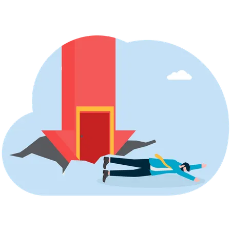 Businessman facing market loss  Illustration