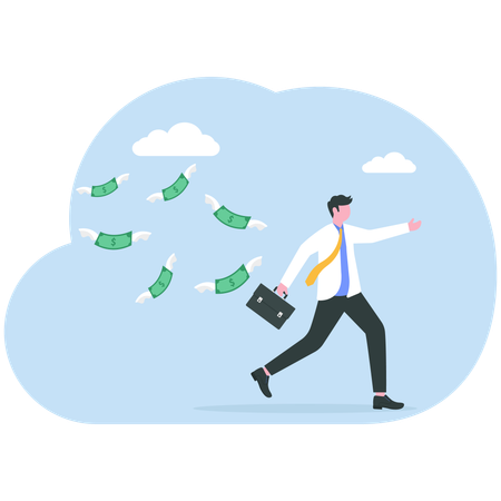 Businessman facing market loss  Illustration