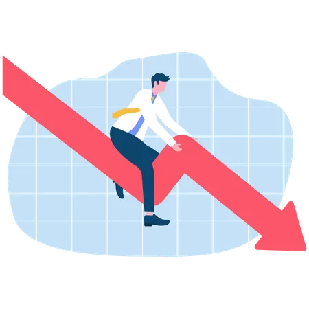 Businessman facing market loss in market  Illustration