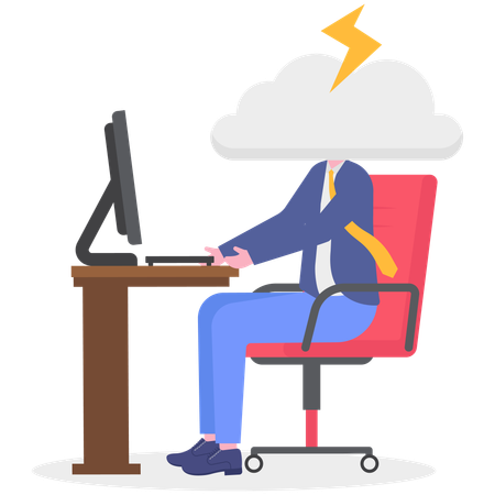 Businessman facing mental burnout  Illustration