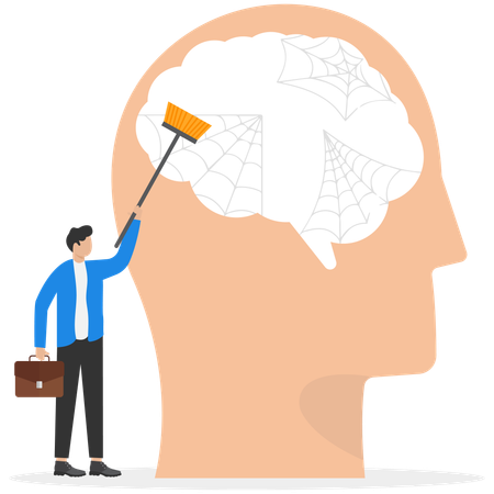Businessman facing mental issues  Illustration
