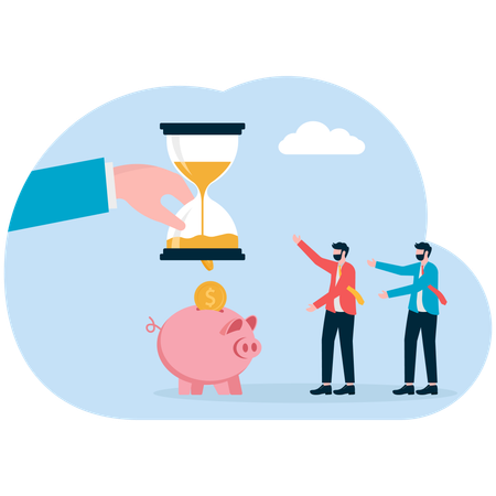 Businessman facing money deadlines  Illustration