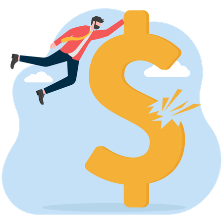 Businessman facing money loss  Illustration