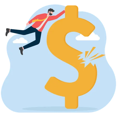 Businessman facing money loss  Illustration