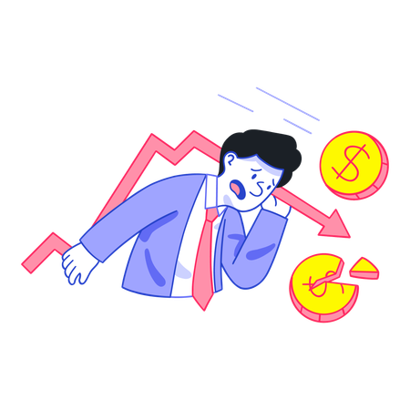 Businessman facing Money loss  Illustration