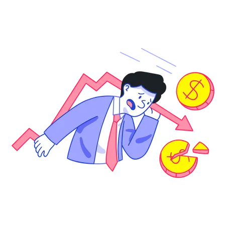 Businessman facing Money loss  Illustration