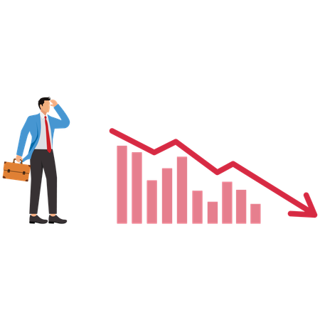 Businessman facing money loss issues  Illustration