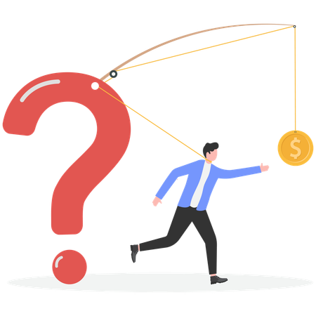 Businessman facing money problem  Illustration