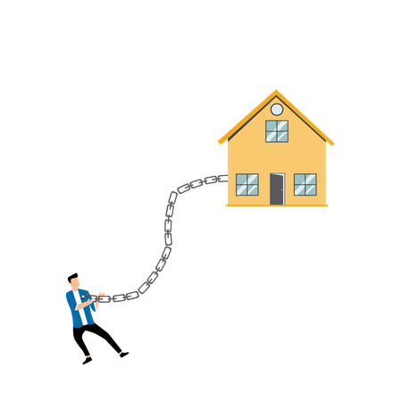 Businessman Facing Mortgage Issues  Illustration