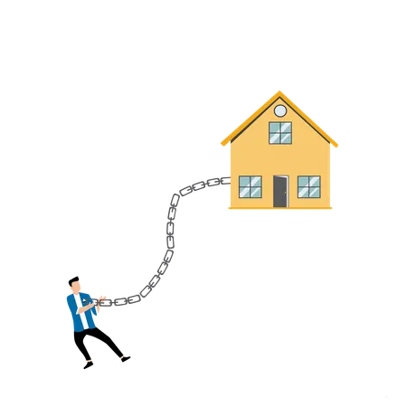 Businessman Facing Mortgage Issues  Illustration