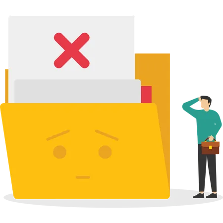 Businessman facing no data found  Illustration