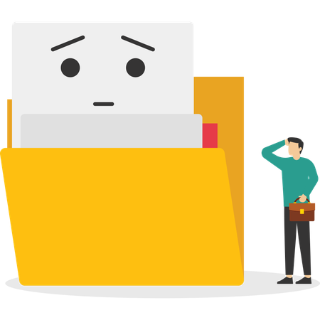 Businessman facing no data found  Illustration