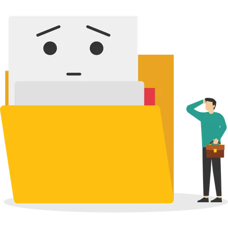 Businessman facing no data found  Illustration