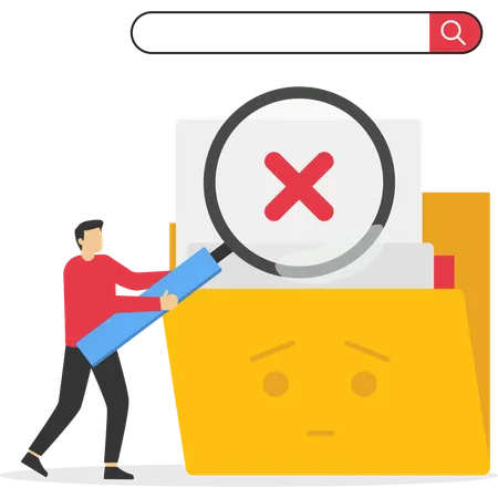 Businessman facing no data found  Illustration