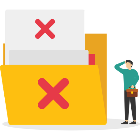 Businessman facing no data found  Illustration