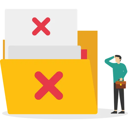 Businessman facing no data found  Illustration