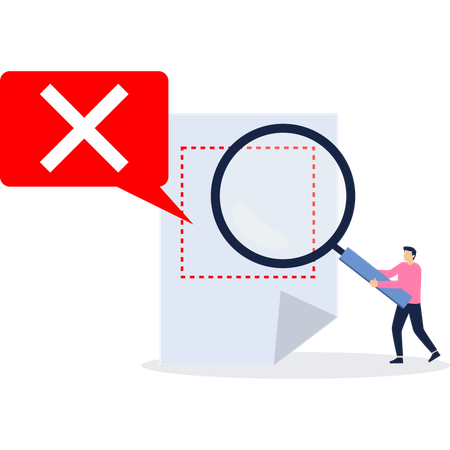 Businessman facing no result found  Illustration