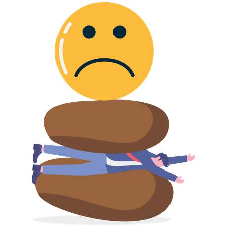 Businessman facing obligation burden  Illustration