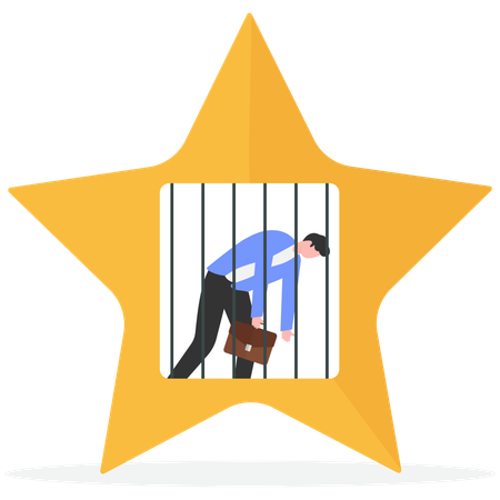 Businessman facing rating problem  Illustration