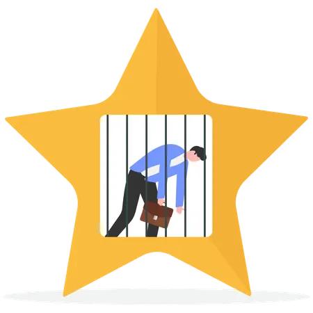 Businessman facing rating problem  Illustration