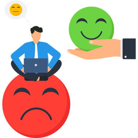 Businessman facing sad emotion  Illustration