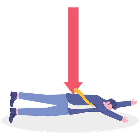 Businessman facing stagflation  Illustration