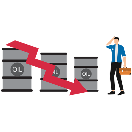 Businessman facing stock market loss  Illustration