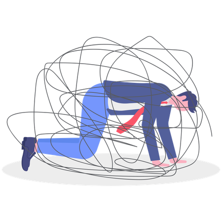 Businessman facing stress burden  Illustration