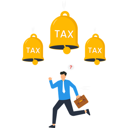 Businessman facing tax burden  Illustration