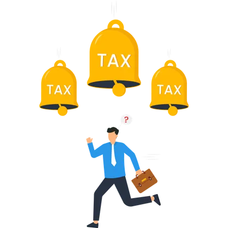 Businessman facing tax burden  Illustration