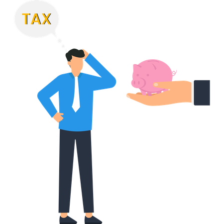 Businessman facing Tax Burden  Illustration