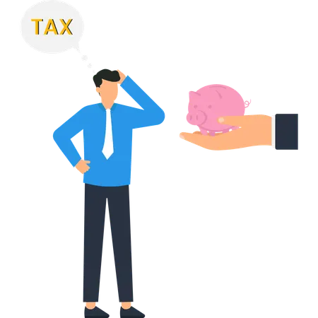 Businessman facing Tax Burden  Illustration