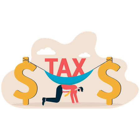 Businessman facing tax burden  Illustration