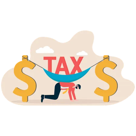 Businessman facing tax burden  Illustration