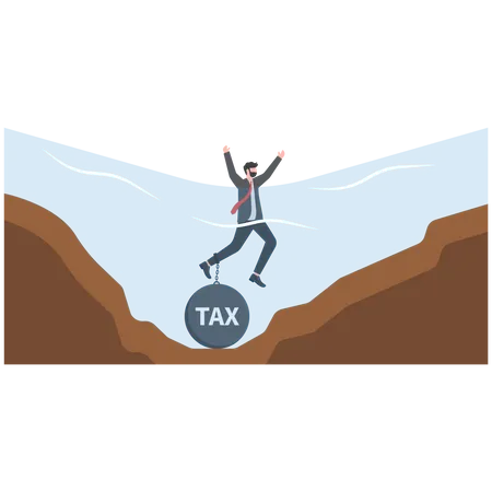 Businessman facing tax burden  Illustration