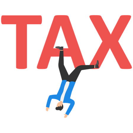 Businessman facing tax burden  Illustration