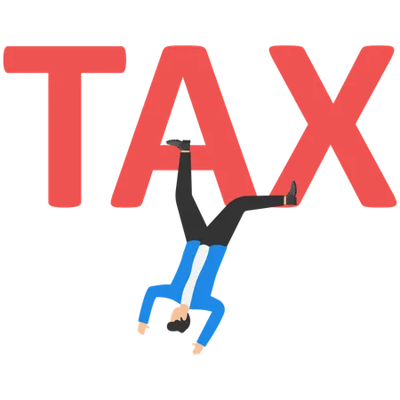 Businessman facing tax burden  Illustration